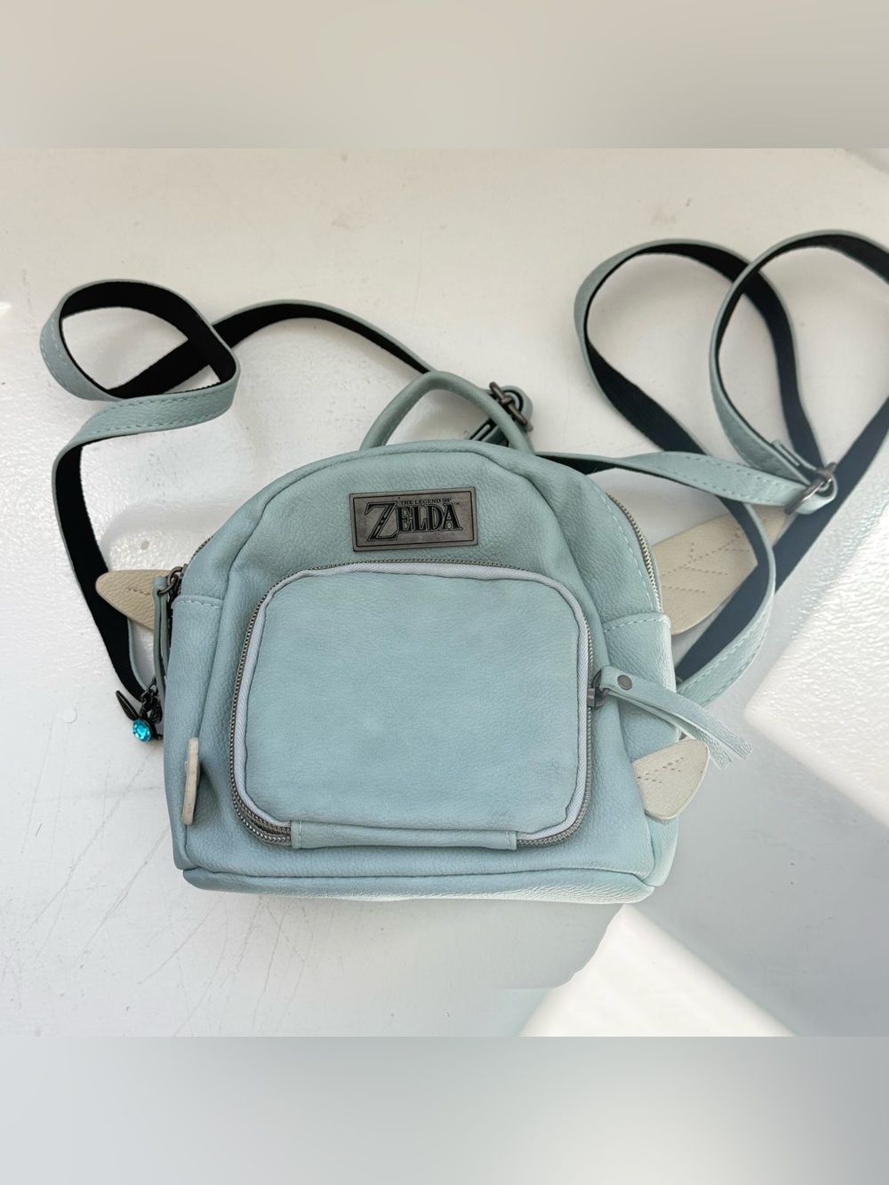 The Legend of Zelda Navi Mini Backpack Light Blue Zippered Inner Map Print